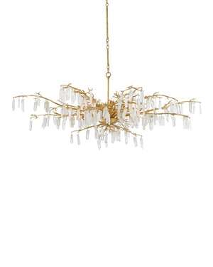 Forest Dawn Chandelier In Washed Lucerne Gold & Natural