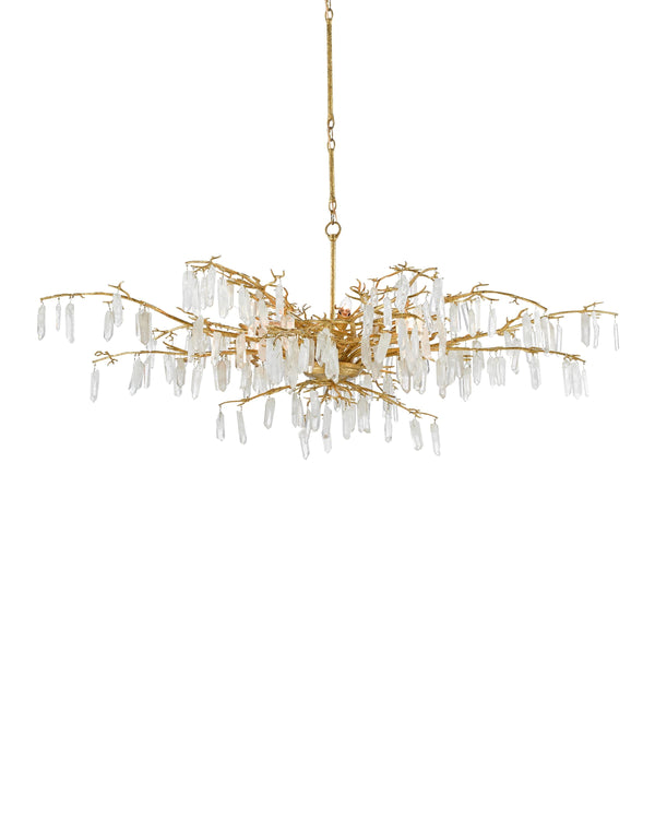 Forest Dawn Chandelier In Washed Lucerne Gold & Natural