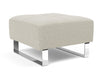 DELUXE EXCESS OTTOMAN in MIXED DANCE NATURAL FABRIC WITH Chrome legs 527