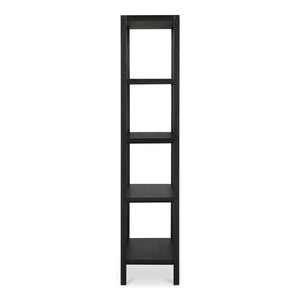 Moe's Nolan Black Bookcase with Beveled Edges