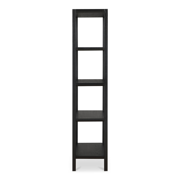 Moe's Nolan Black Bookcase with Beveled Edges