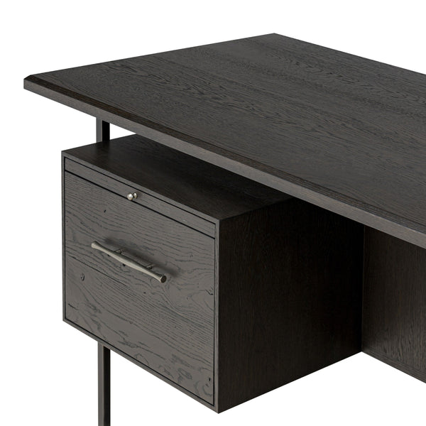 Lauren Desk - Charcoal Oak Resawn Veneer