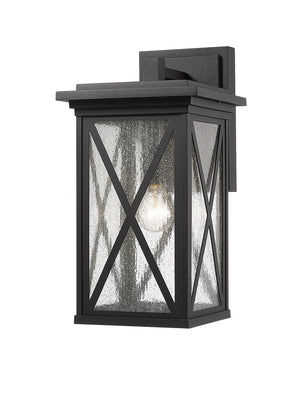 Brookside 1 Light Outdoor Wall Sconce in Black Finish