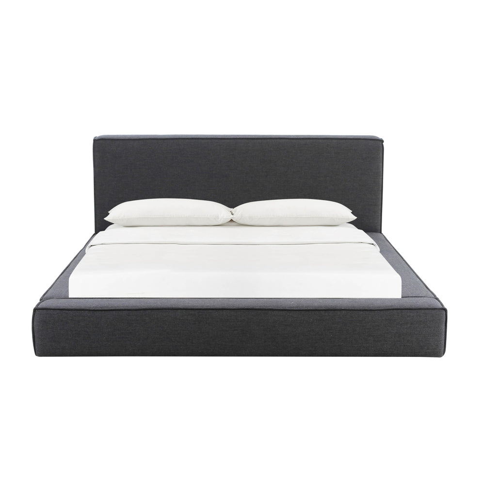 Olafur Black Linen King Bed