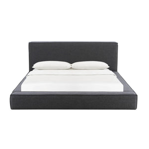 Olafur Black Linen King Bed