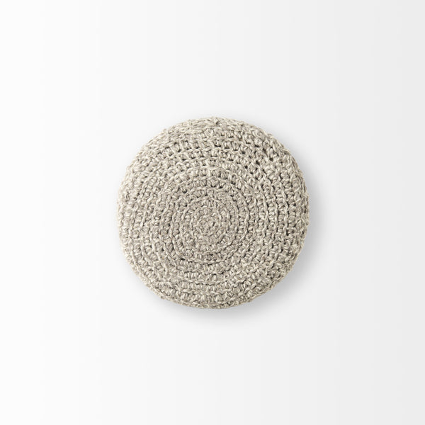 Bina 19.0L x 19.0W x 15.0H Taupe 4 Legged Wool Stool