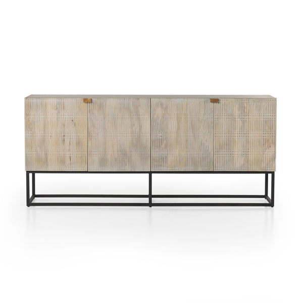 Kelby Sideboard In Light Wash Carved Mango