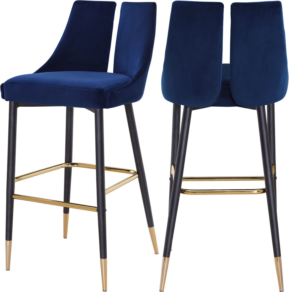 Colin Stool In Navy Velvet