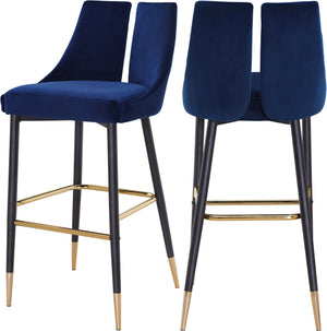 Colin Stool In Navy Velvet