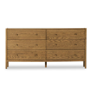 Meadow 6 Drawer Dresser In Tawny Oak