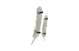 Feathers Wall Art, Silver Leaf, Set of 2