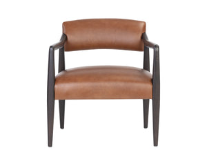 KEAGAN LOUNGE CHAIR - SHALIMAR TOBACCO LEATHER