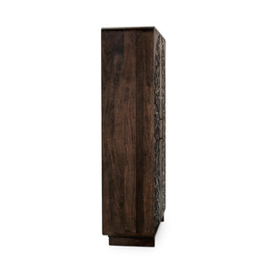 Albero Solid Wood Tall Cabinet in Kona Brown