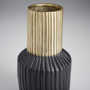 Allumage Vase in Matt Black and Gold