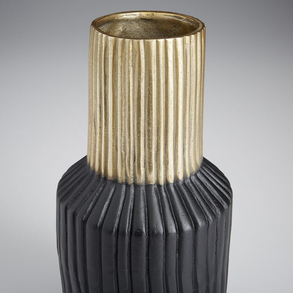 Allumage Vase in Matt Black and Gold