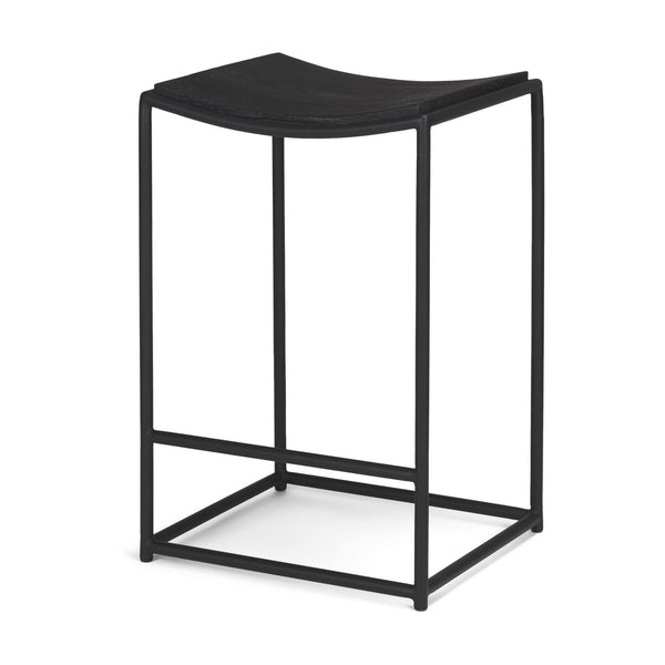 Taniel Textured Black Wood w/ Black Metal Counter Stool