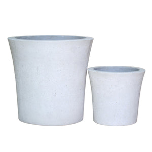 Set Of 2 White Creastone Pier Pot