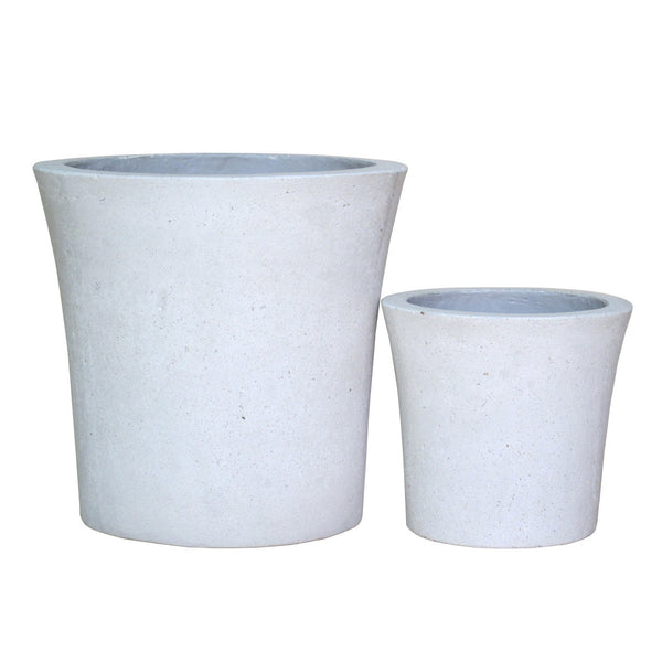 Set Of 2 White Creastone Pier Pot