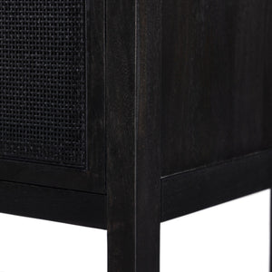 Caprice Narrow Cabinet - Black Natural Cane