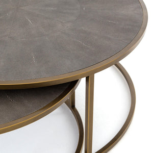 Shagreen Nesting Coffee Table-Brass