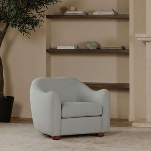 Moe's Bria Accent Chair Light Blue with Brown Feet