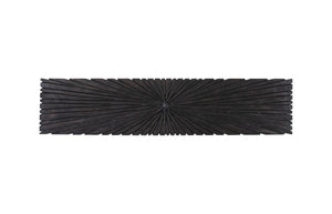 Chainsaw Console Table, Burnt Black, Black Iron Cross Base