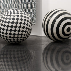 Sphere Inlaid Stone 16.5" Check