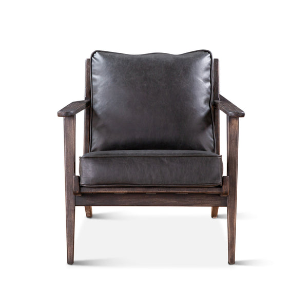 Bobby Black Leather Armchair