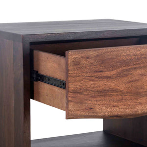 San Marino 24-Inch Acacia Wood Live Edge Night Chest in Raw Walnut Finish