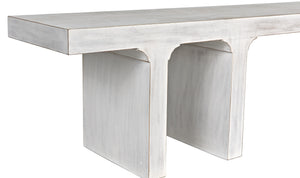 Kir Mahogany Bench in White Wash Finish