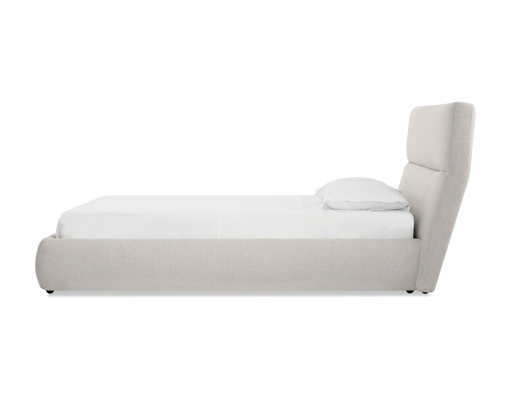 Lunar Storage King Bed in greige tweed