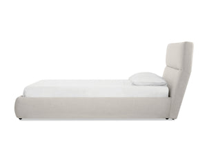 Lunar Storage King Bed in greige tweed