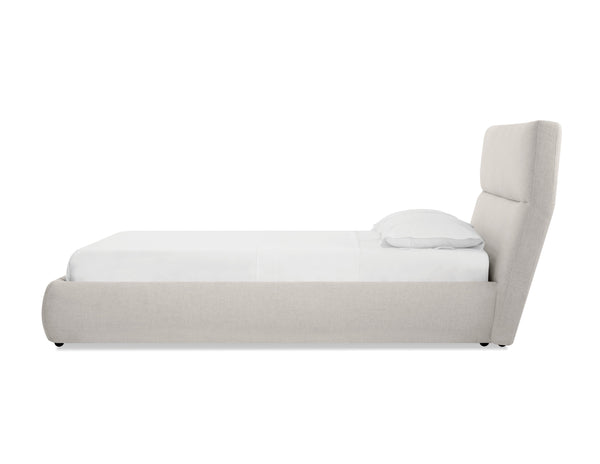 Lunar Storage King Bed in greige tweed