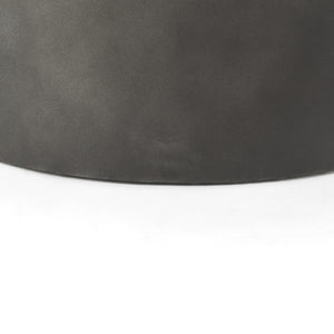 Eclipse Gunmetal Gray Drum Base w/ Brown Wood Top Nested Coffee Table