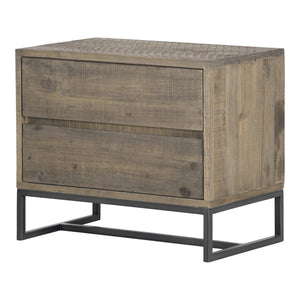 Elena Nightstand Light Brown Solid Pine