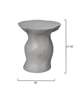 Sculpt Fiber Glass Indoor & Outdoor Side Table, Cement Rustic