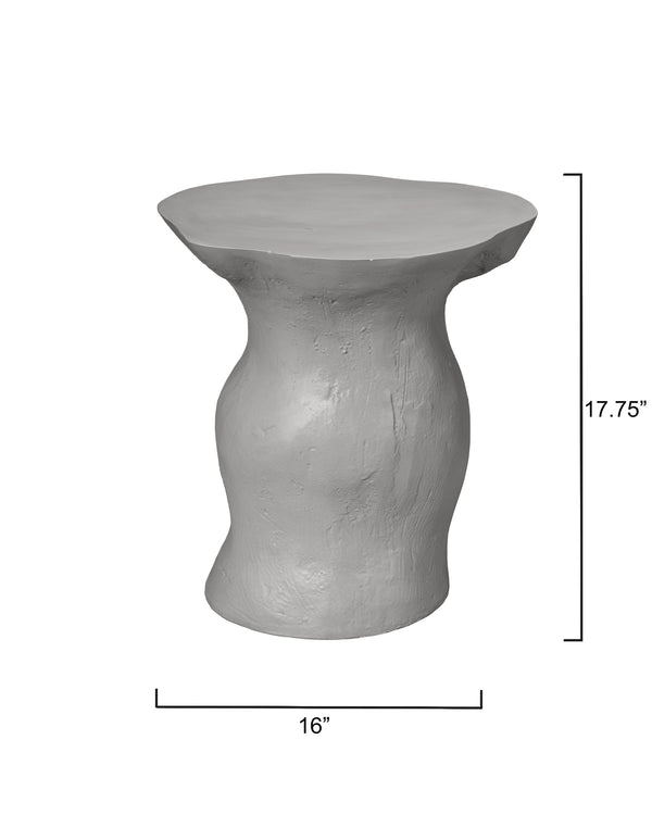 Sculpt Fiber Glass Indoor & Outdoor Side Table, Cement Rustic