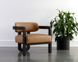MADRONE LOUNGE CHAIR - BROWN - LUDLOW SESAME LEATHER