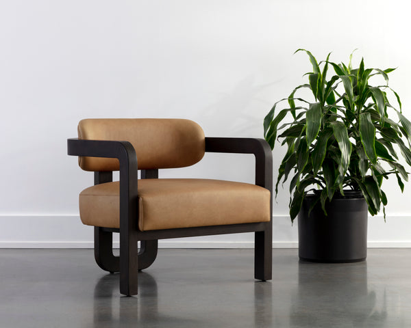 MADRONE LOUNGE CHAIR - BROWN - LUDLOW SESAME LEATHER