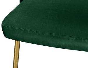 Ramon Dining Chair In Green Velvet