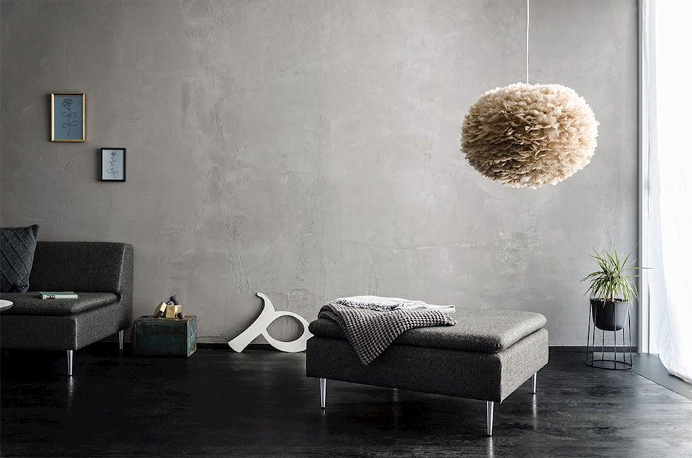 Eos Large Hardwired Pendant in Light Brown with Black Cord