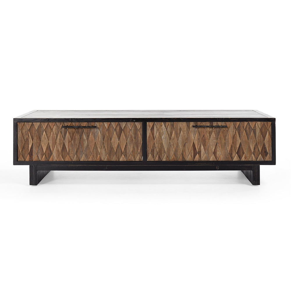 Anton Solid Wood Coffee Table with 4 Drawers - Oak