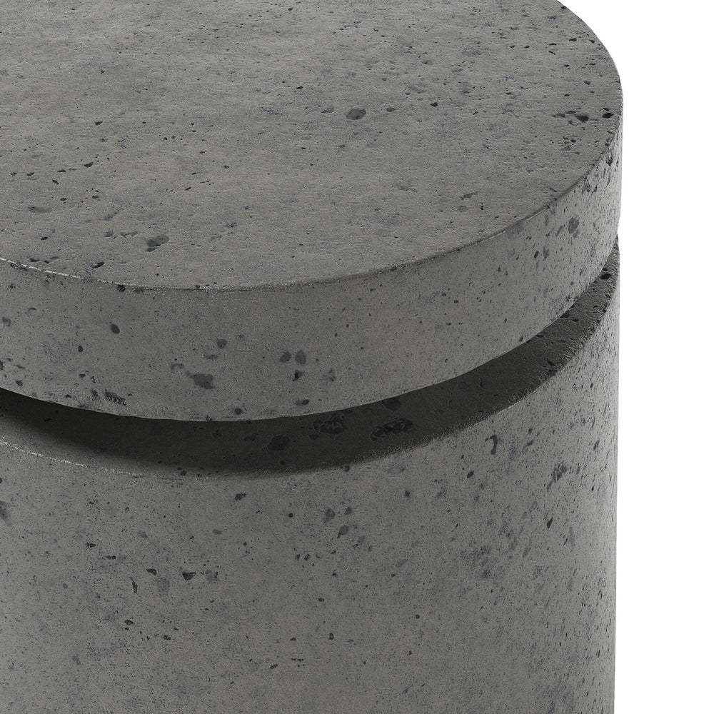Higgins Outdoor Round Propane Enclosure In Pewter Concrete
