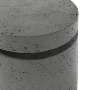 Higgins Outdoor Round Propane Enclosure In Pewter Concrete