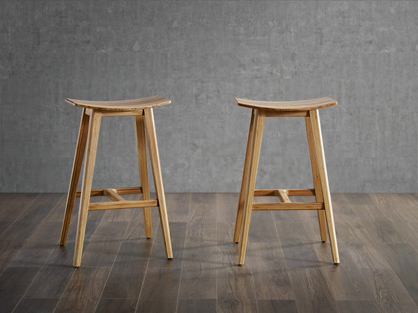 Tigris Counter Height Stool, Caramelized With Exotic Tiger Inlay
