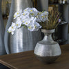 White Orchids and Wire Crystals in Script Vase