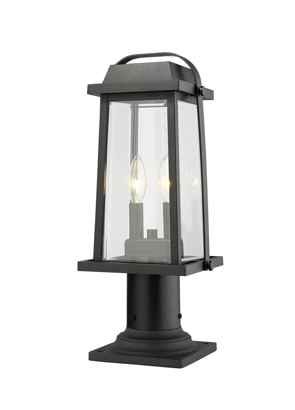 Millworks 2 Light Outdoor Pier Mounted Fixture in Black Finish