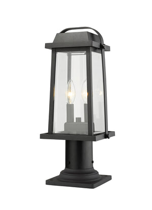 Millworks 2 Light Outdoor Pier Mounted Fixture in Black Finish