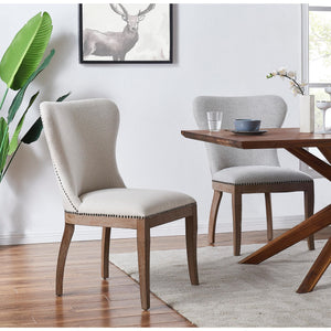 Dorsey Fabric Chair Drift Wood Legs In Cardiff Cream 