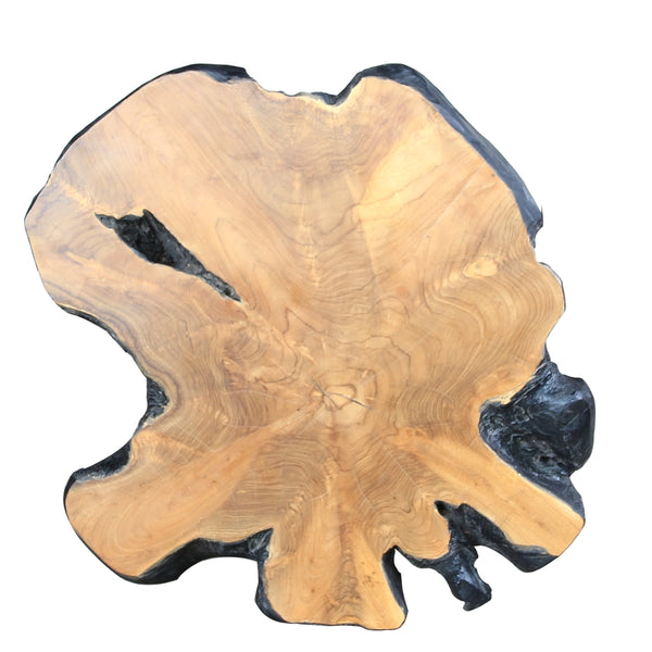 Anya KD Reclaimed Teak Side/ End Table, Natural/Black 